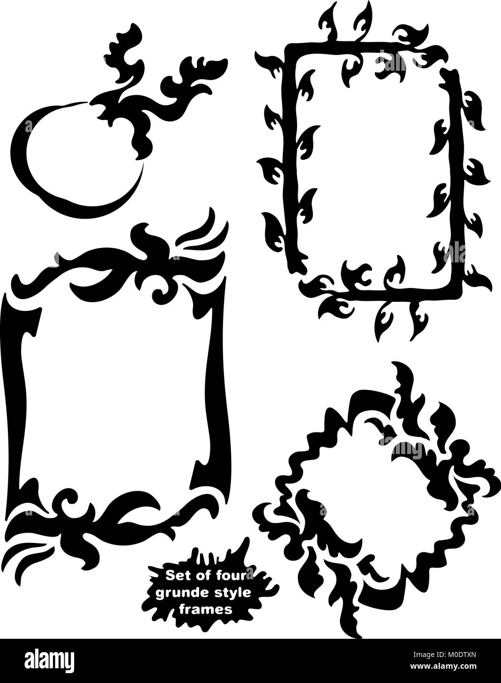 Set of 4 grunge style frames Stock Vector Image & Art - Alamy