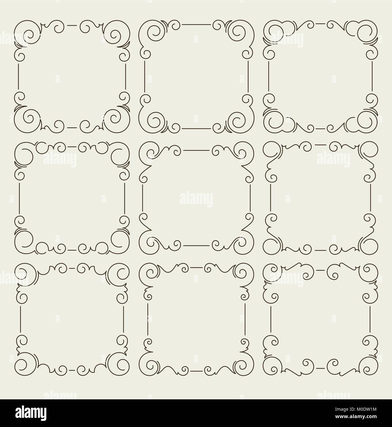 Set of 9 decorative text frames Stock Vector Image & Art Alamy