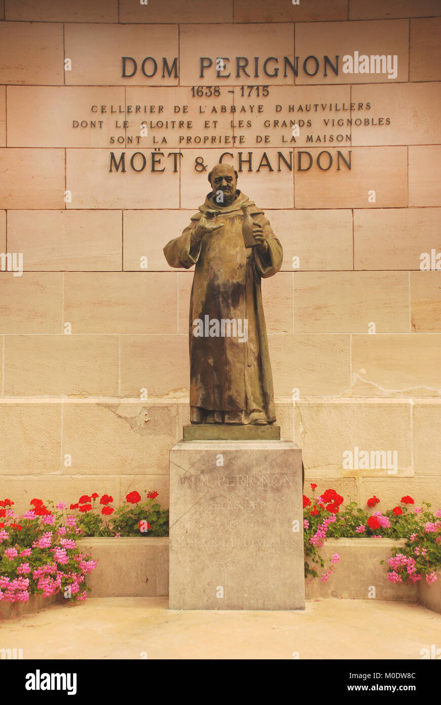 Statue of Dom Perignon / Benedictine Monk, Epernay , France…