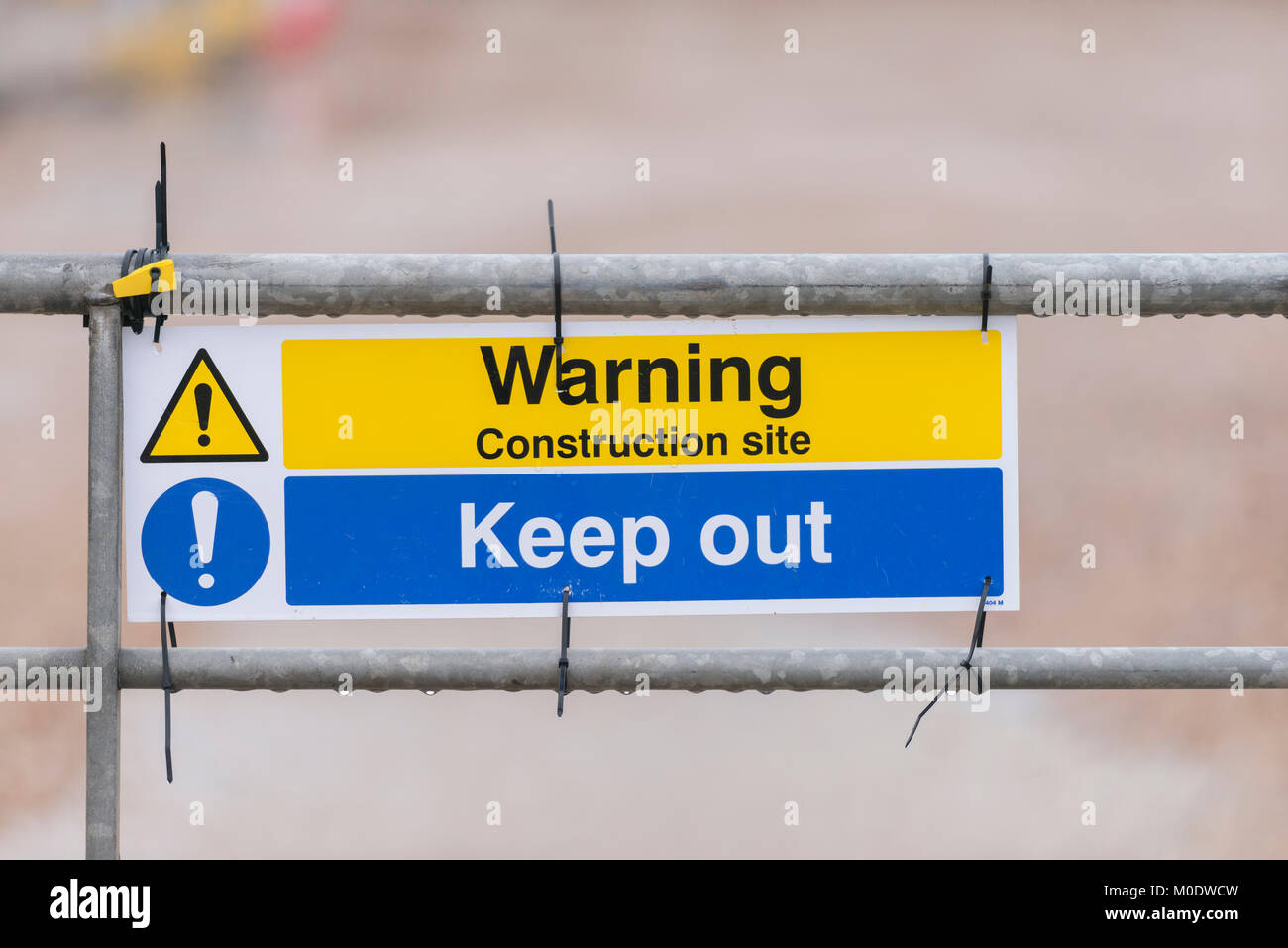 Warning construction site, keep out sign Stock Photo Alamy