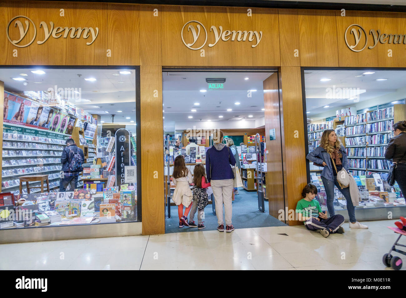 Buenos Aires Argentina,Abasto Shopping Mall,Yenny,bookstore,entrance,woman female women,girl girls,kid kids child children youngster,boy boys,male you Stock Photo