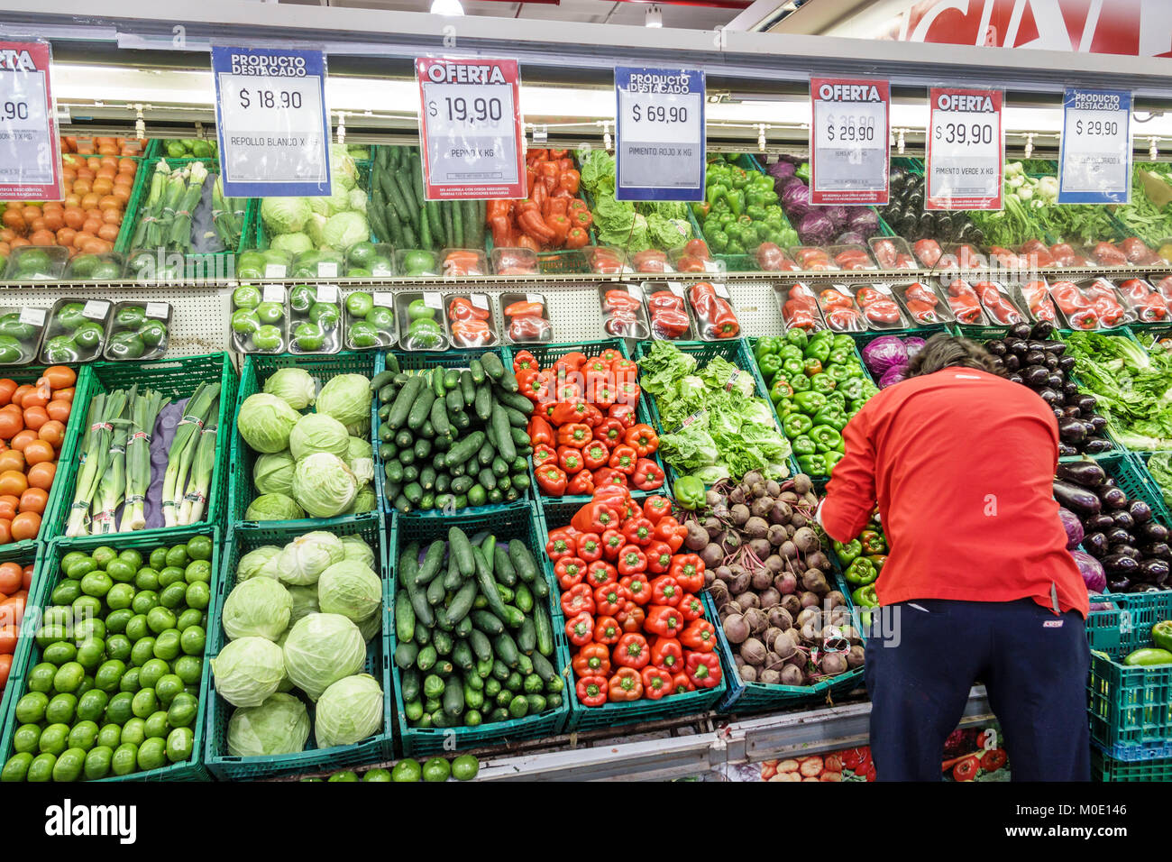 Buenos Aires Argentina,Abasto,shopping shoppers shop shops market buying selling,store stores business businesses,Supermercados Coto,grocery store sup Stock Photo