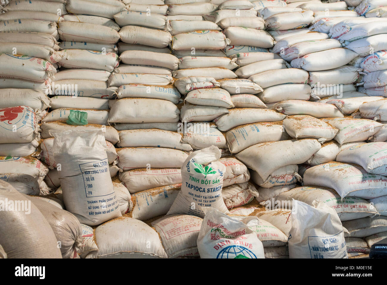 Tapioca Bags Tapioca bags, Mekong river delta Stock Photo - Alamy