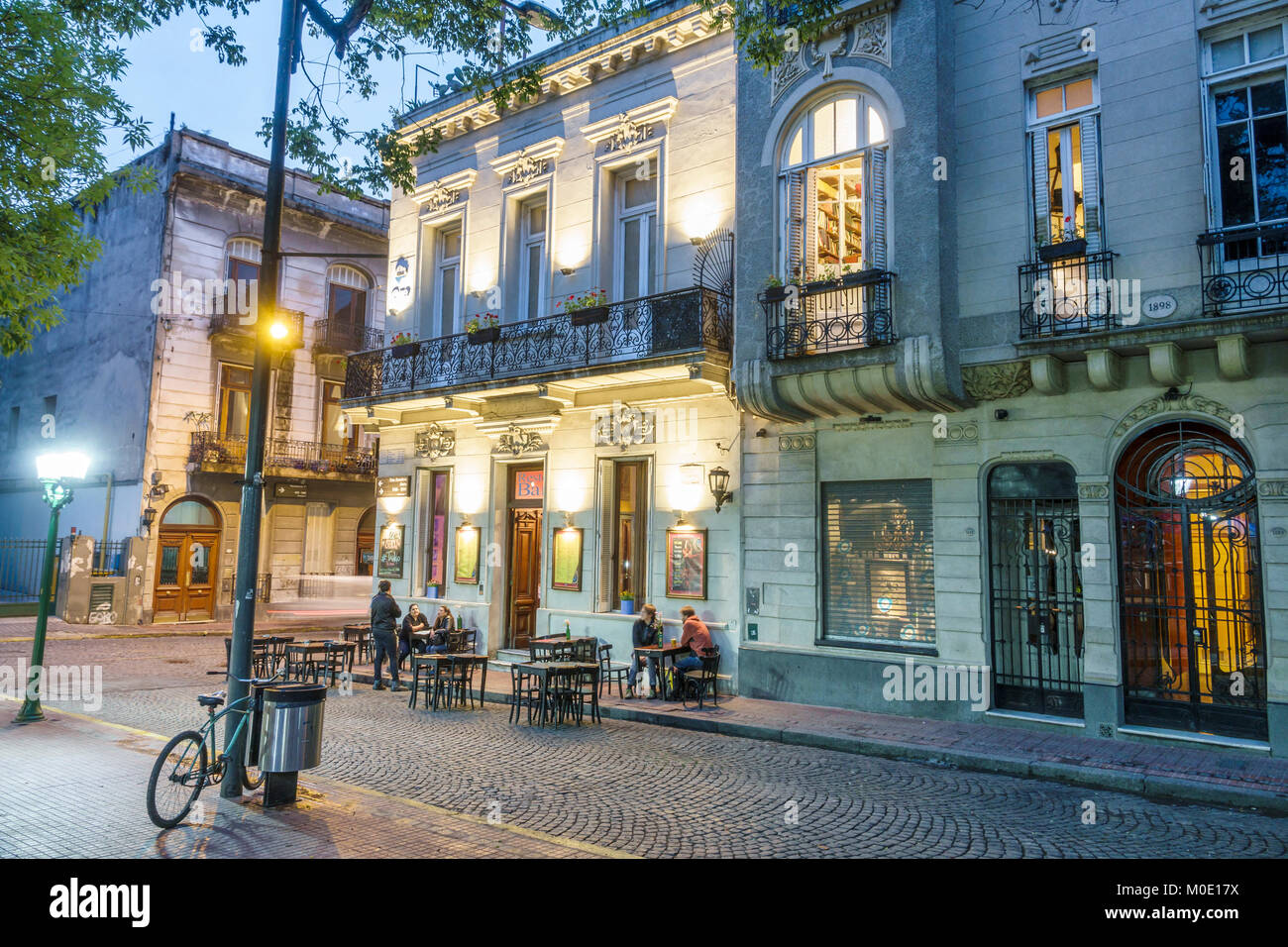 Buenos Aires Argentina,historic center,San Telmo Plaza Dorrego,night evening,Todo Mundo Club,restaurant restaurants food dining cafe cafes,restobar,si Stock Photo