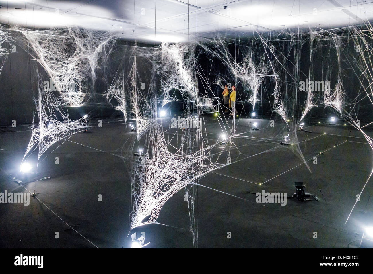 Buenos Aires Argentina,San Telmo,Museo de Arte Moderno de Buenos Aires,Museum of Modern Art,interior inside,Tomas Saraceno,installation,spider,webs,Pa Stock Photo