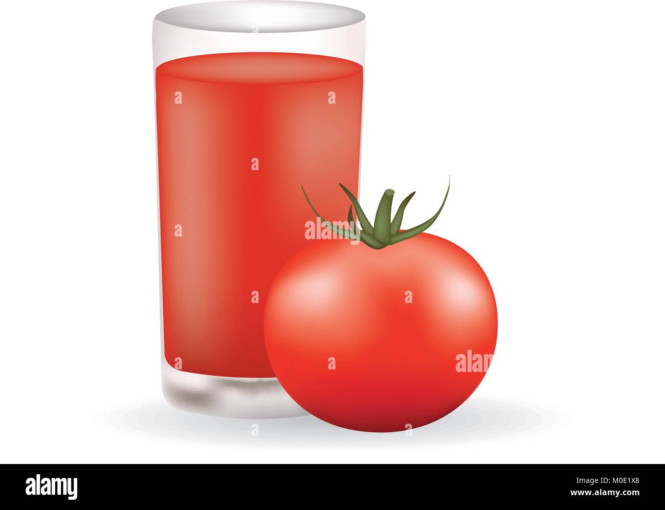 Tomato juice with a whole tomato, vector Stock Vector