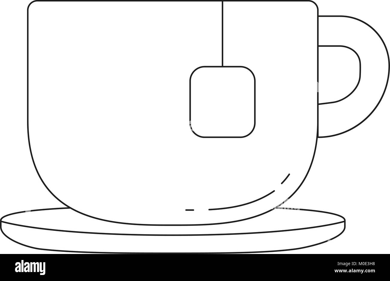 Black and white tea coffee cup icon poster Stock Vector Image & Art - Alamy