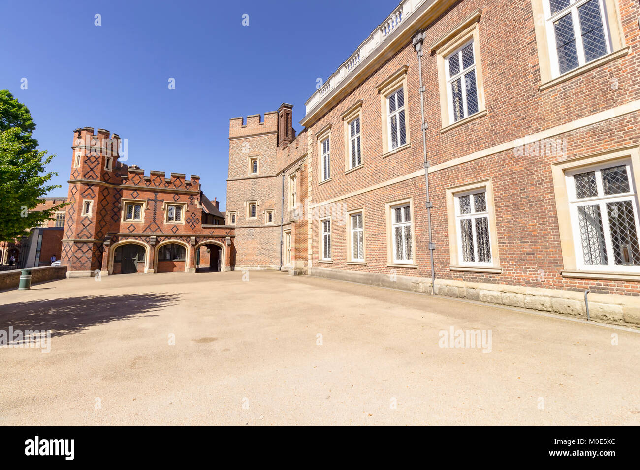 Windsor, England - 26 May 2017: Architecture of the Eton College front building in the city of Windsor, England. Stock Photo