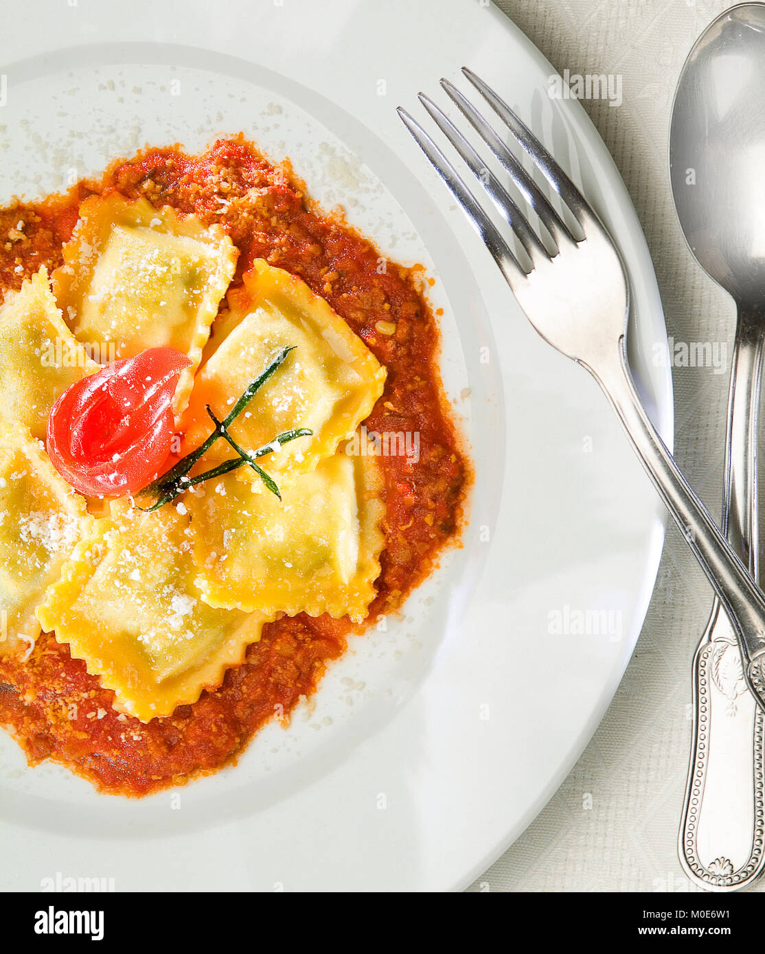 ravioli with tomato sauce Stock Photo - Alamy
