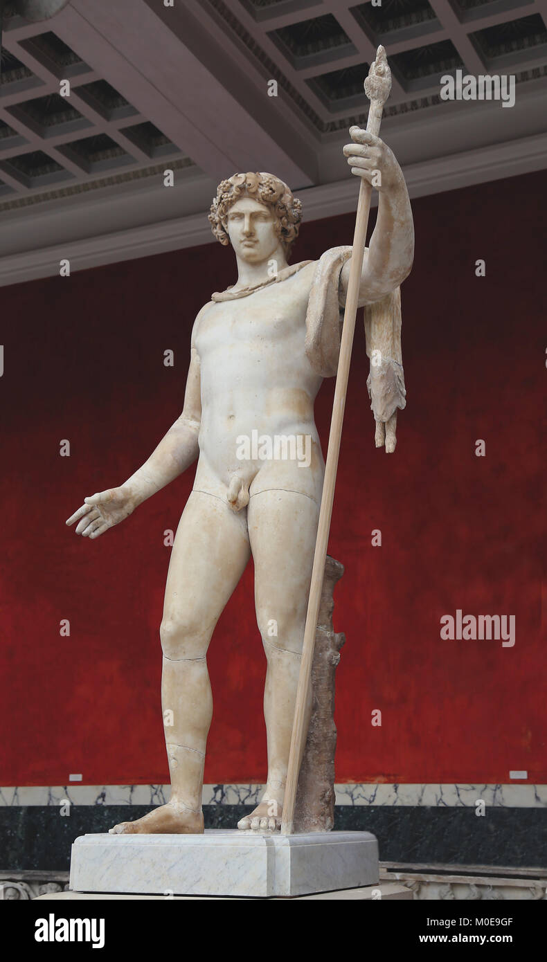 Antinous (111-130 AD). Favorite of Emperor Hadrian. Represented  as Dionysus, 130-138 AD. Marble Stock Photo