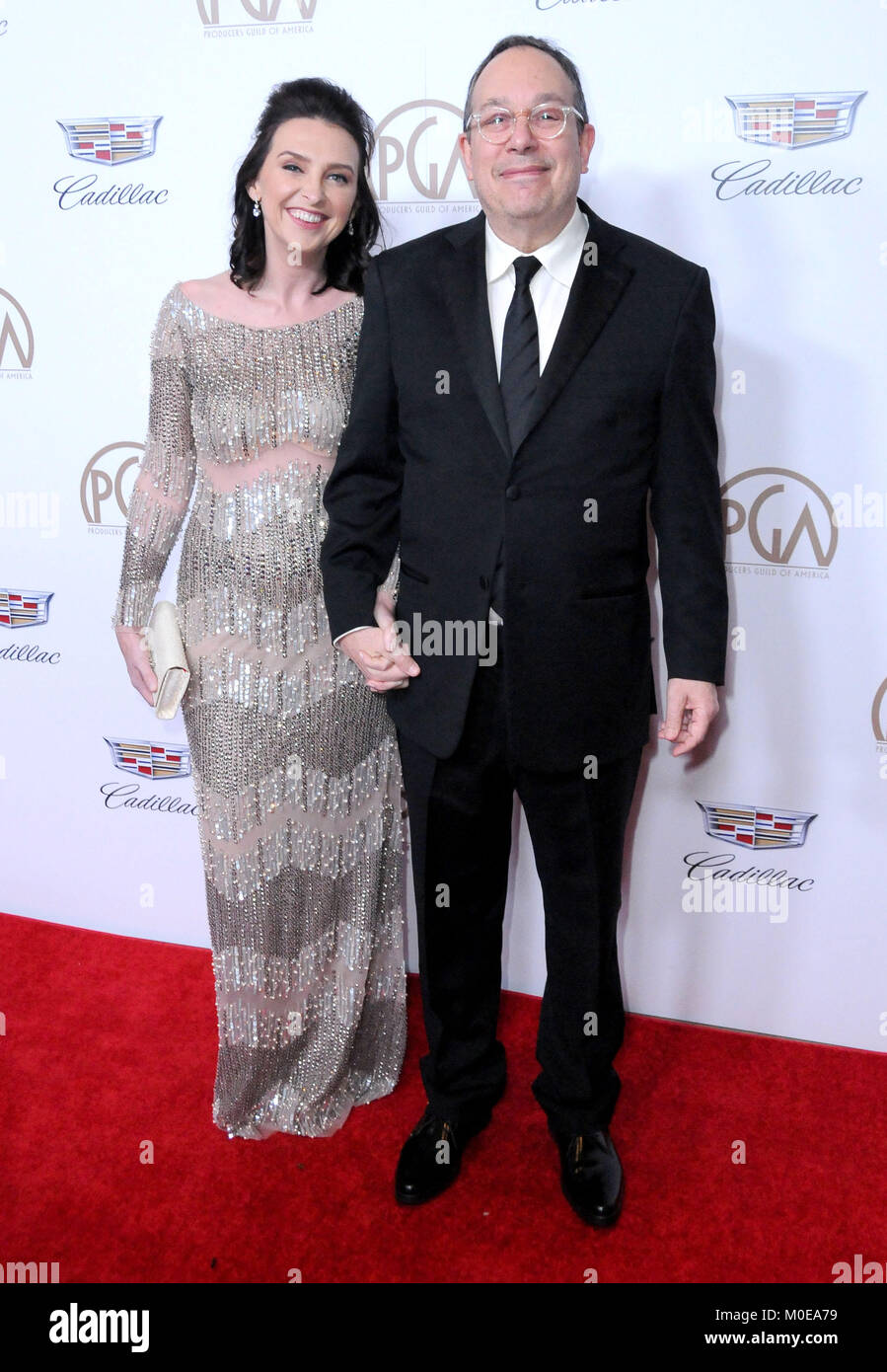 BEVERLY HILLS, CA - JANUARY 20: (L-R) Sally Whitehill and producer Mark Gordon attend the 2018 Annual Producers Guild Awards at the Beverly Hilton Hotel on January 20, 2018 in Beverly Hills, California. Photo by Barry King/Alamy Live News Stock Photo