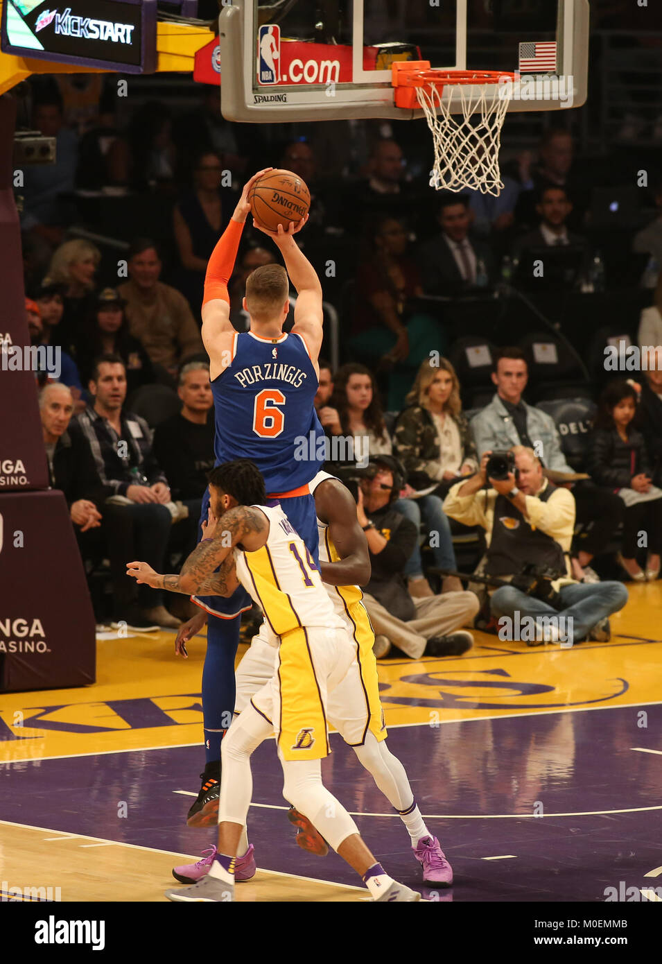 Los Angeles, CA, USA. 21st Jan, 2018. New York Knicks forward Kristaps