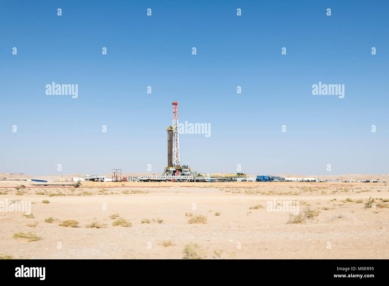 Gas or oil land drilling rig, Middle East, Arabian Peninsula Stock Photo