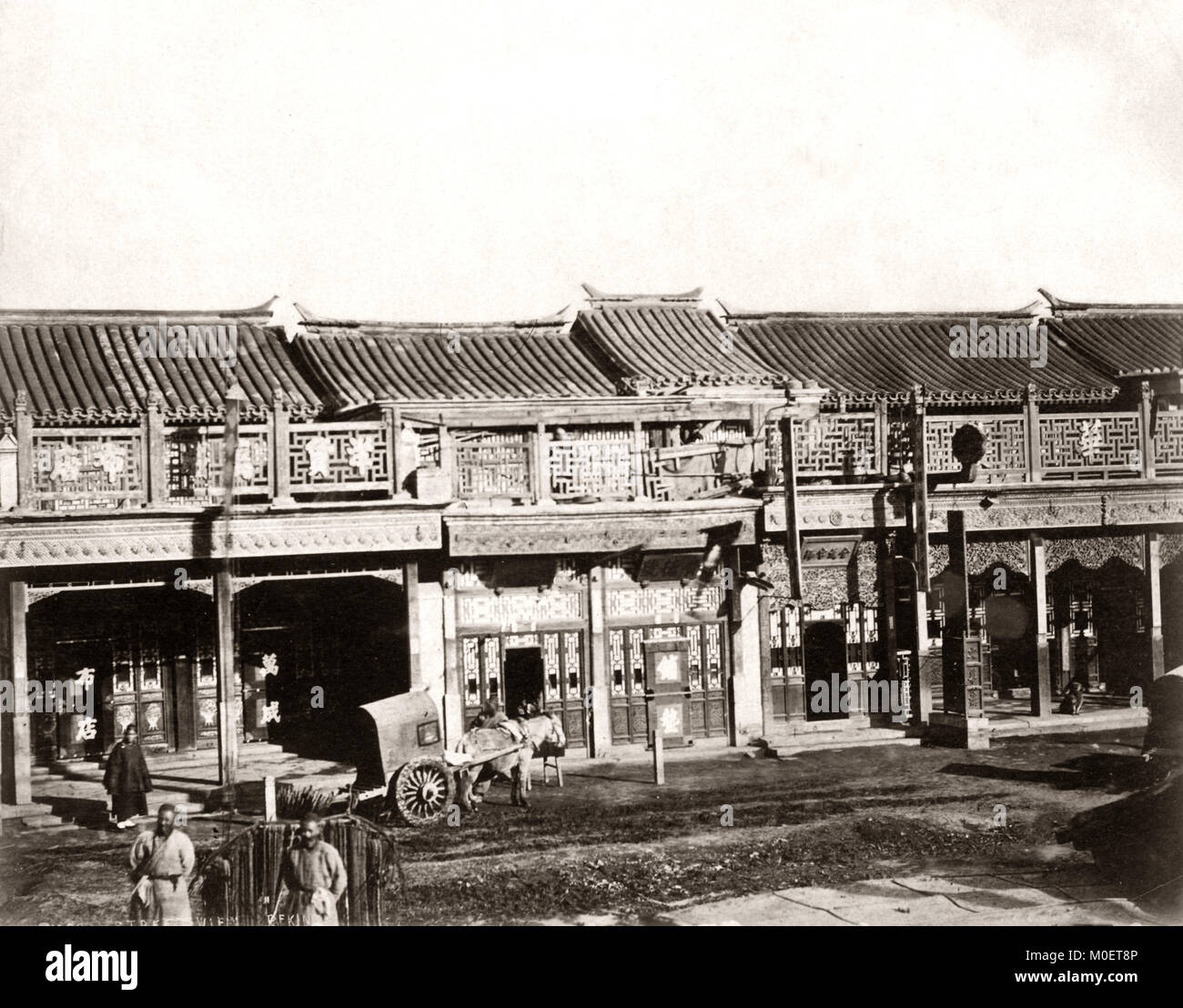 Street in Peking (Beijing) China, 1870's Stock Photo