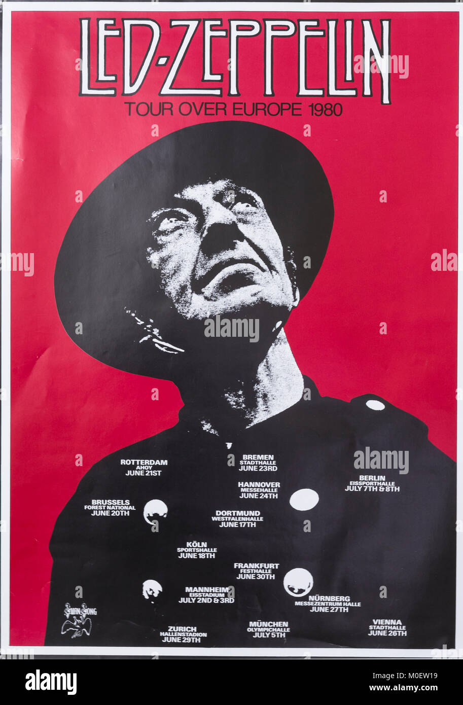 Reproduction of the original Tour Over Europe 1980 of Led