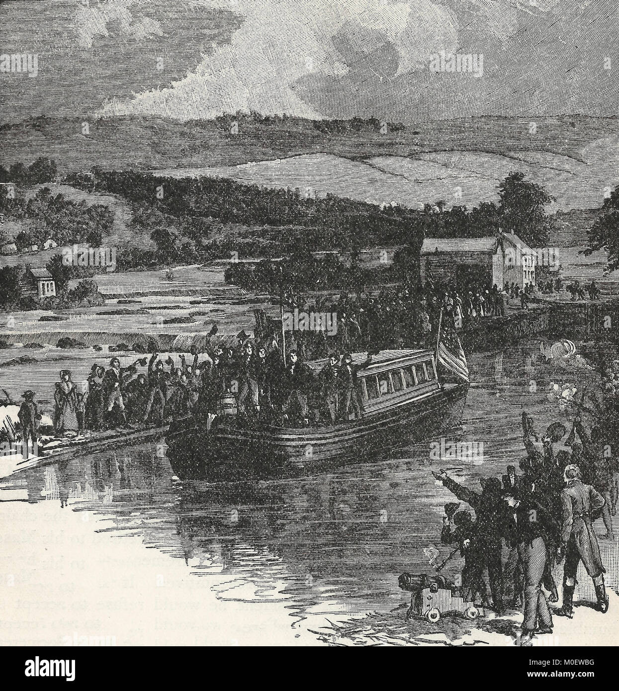 Opening of the Erie Canal, in 1825 Stock Photo