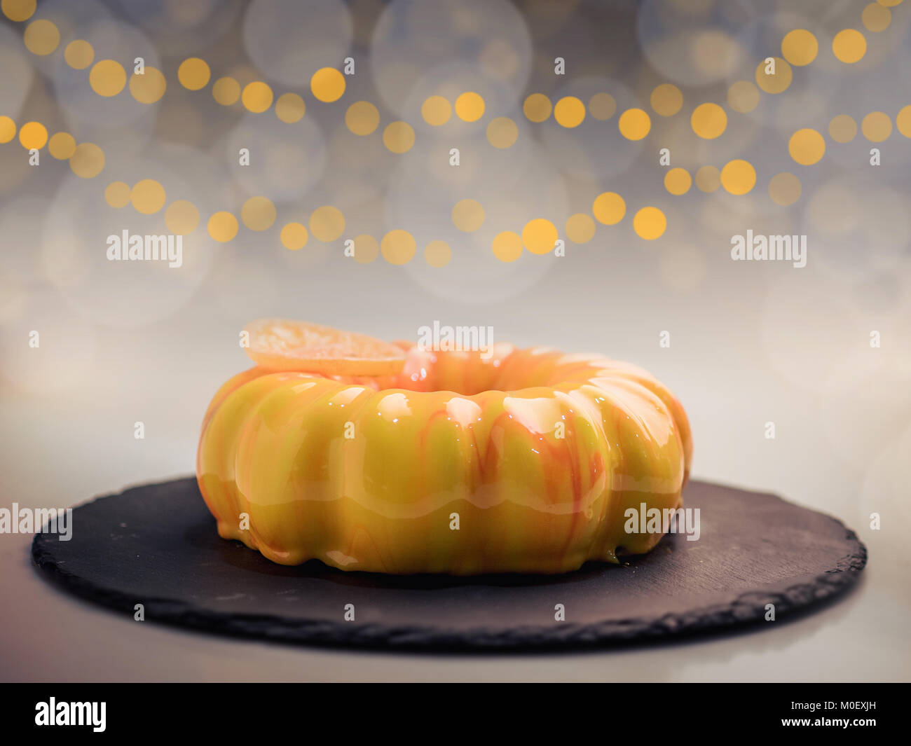Orange cake with glaze Stock Photo
