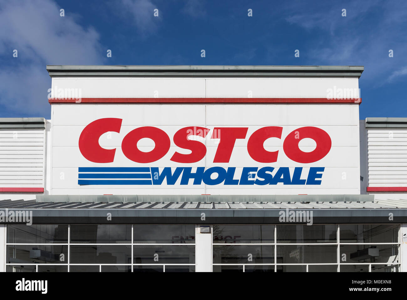 Costco Wholesale store shop sign, UK Stock Photo Alamy