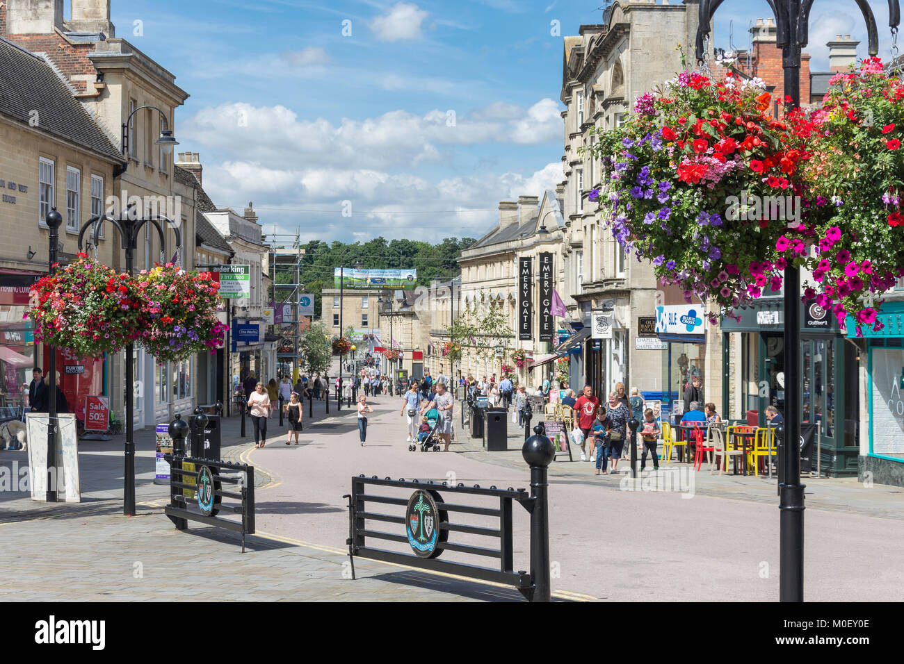 Pedestrianised High Street, Chippenham, Wiltshire, England, United Kingdom Stock Photo