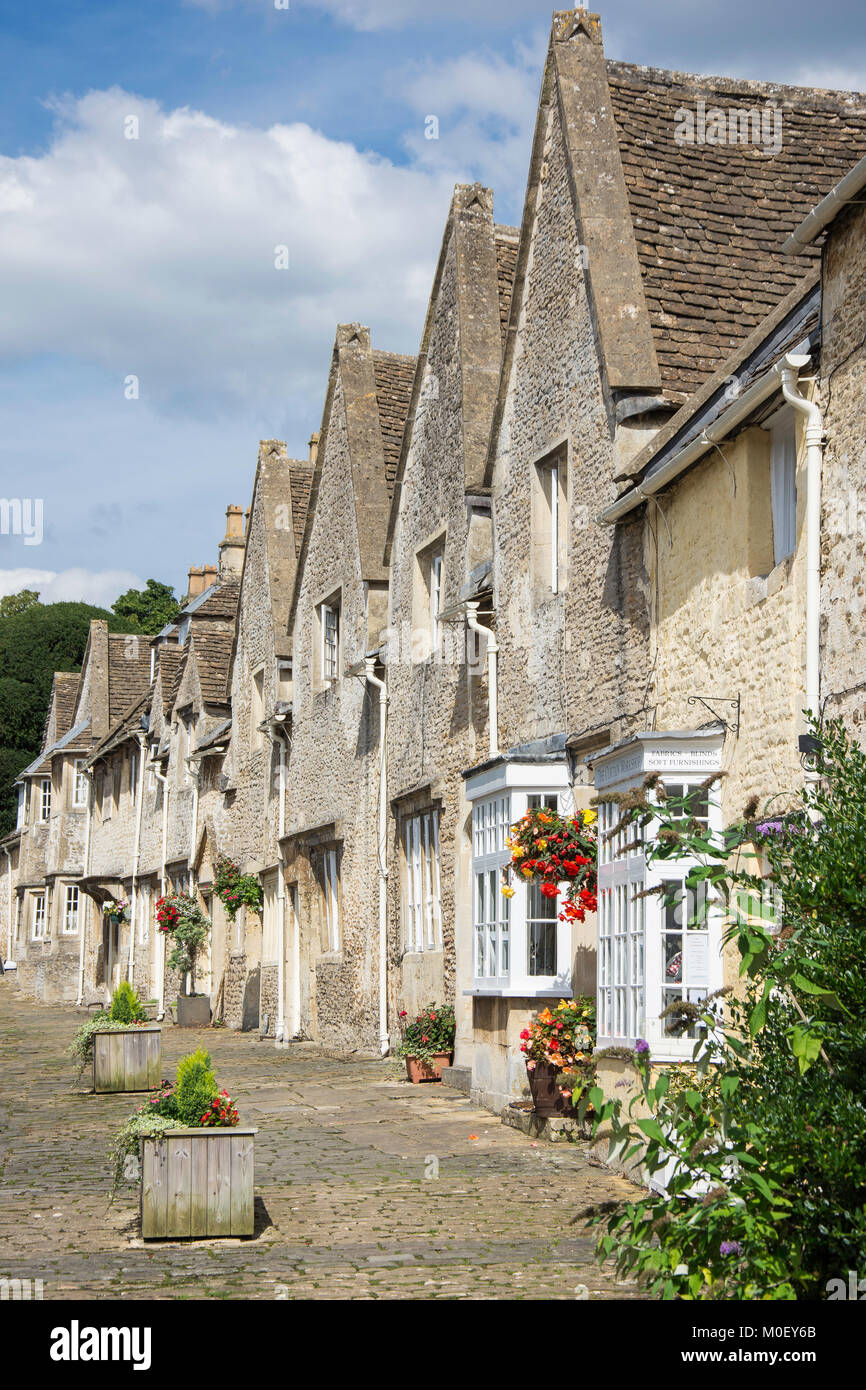 17th Century Flemish cottages, High Street, Corsham, Wiltshire, England, United Kingdom Stock Photo