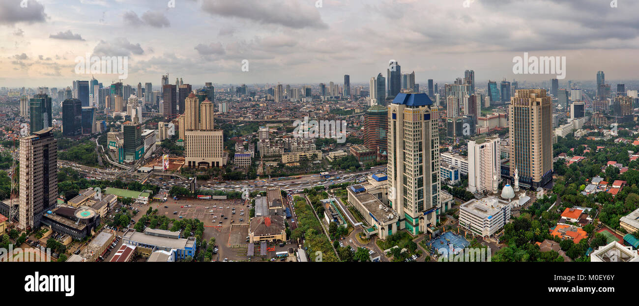 Aerial view of Jakarta, Indonesia Stock Photo