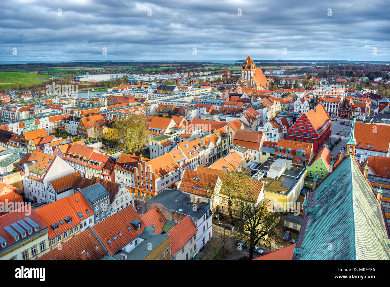 Cityscape of Greifswald (Germany), HDR-technique Stock Photo