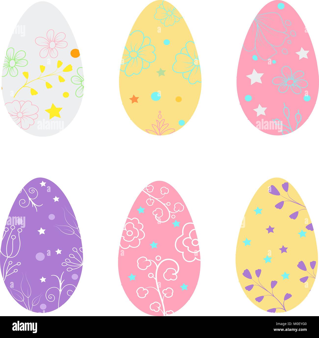 Easter eggs icons. Easter holidays design on white background Stock ...