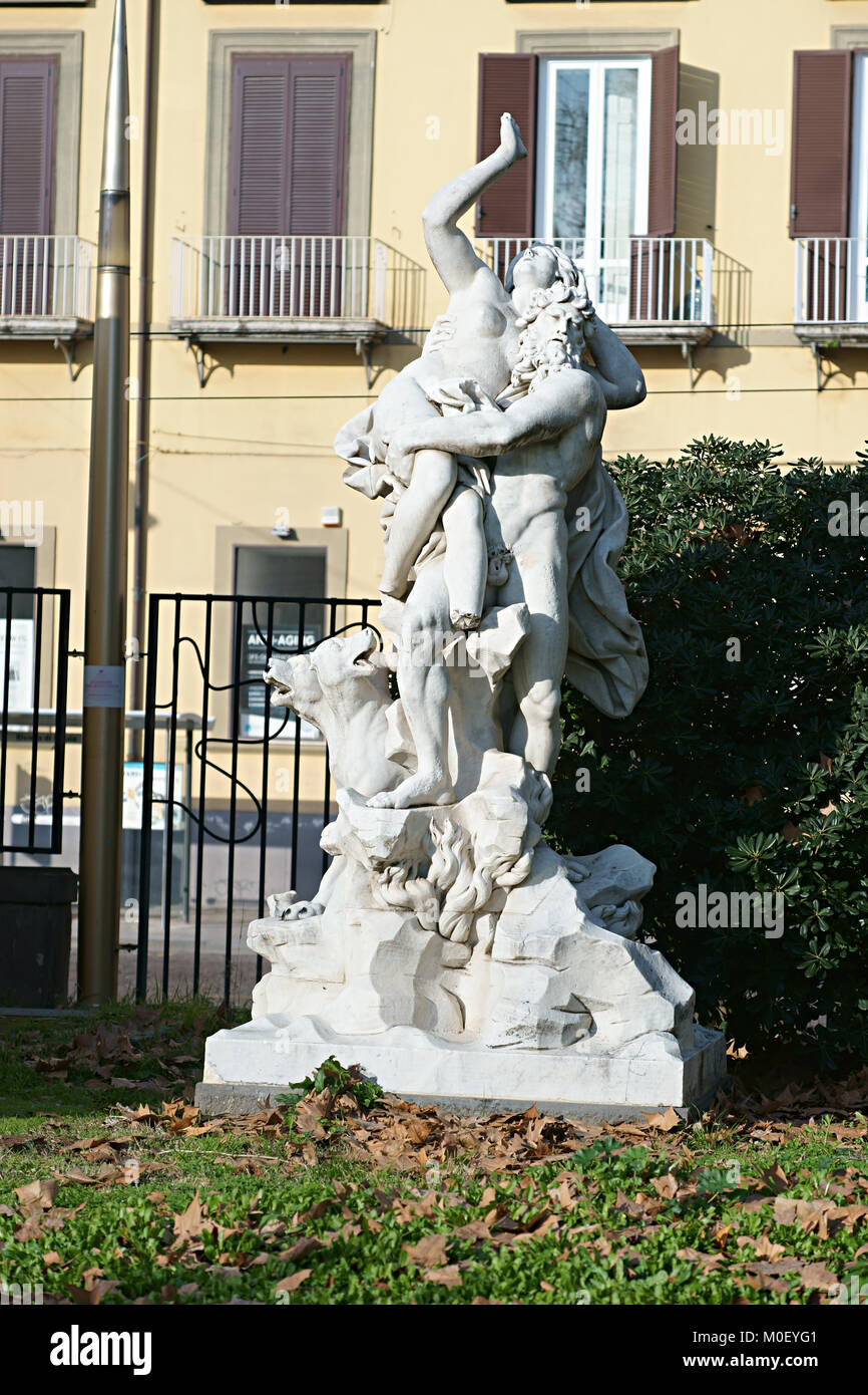 Statue in public garden, Villa comunale, Naples, italy Stock Photo Alamy