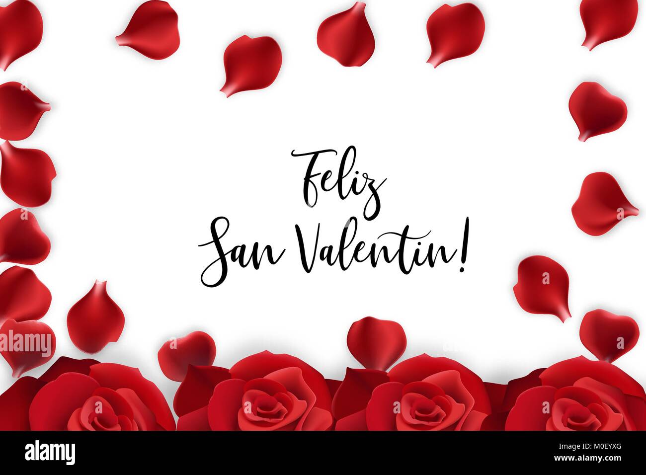 Red rose petals Valentines Day card Stock Vector Image & Art - Alamy