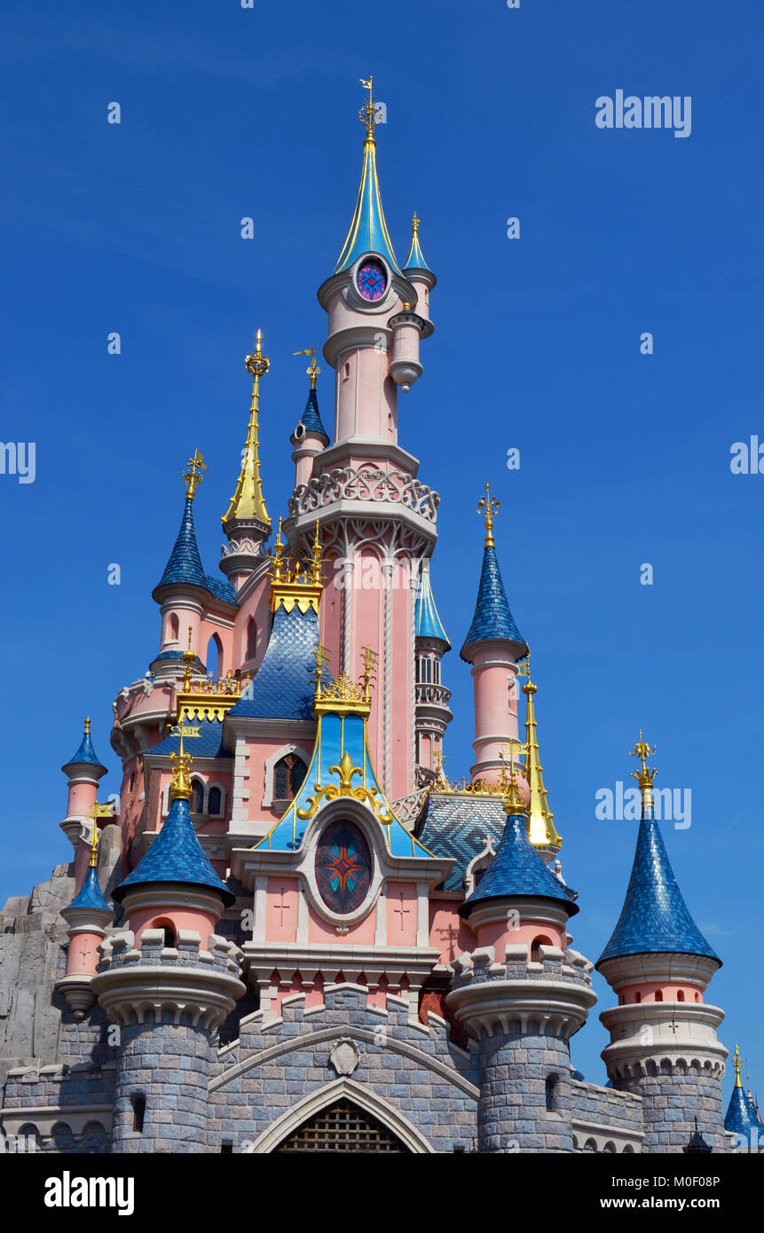 Disney Paris Castle Stock Photo