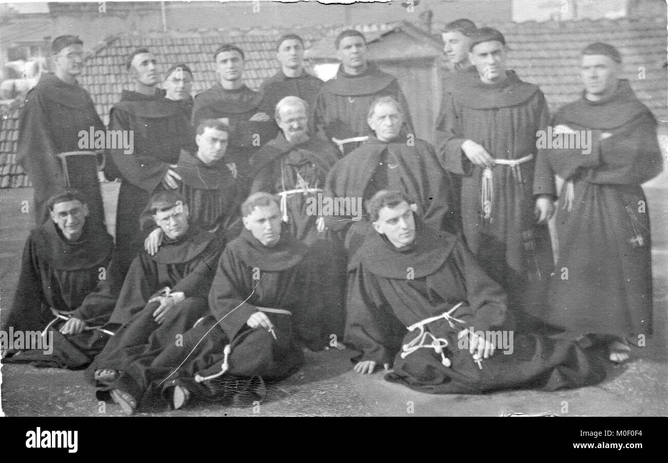 Italian franciscan monk, frati minori francescani of bonorva (ss), Sardinia, Italy Stock Photo