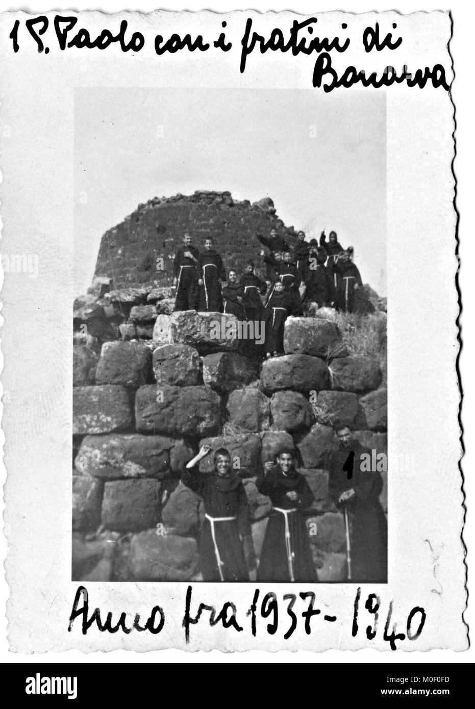 Italian franciscan monk, frati minori francescani of bonorva (ss), Sardinia, Italy Stock Photo