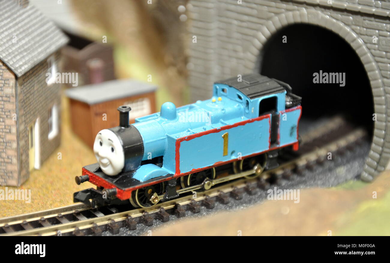 N Gauge Model Railway Engine Stock Photo