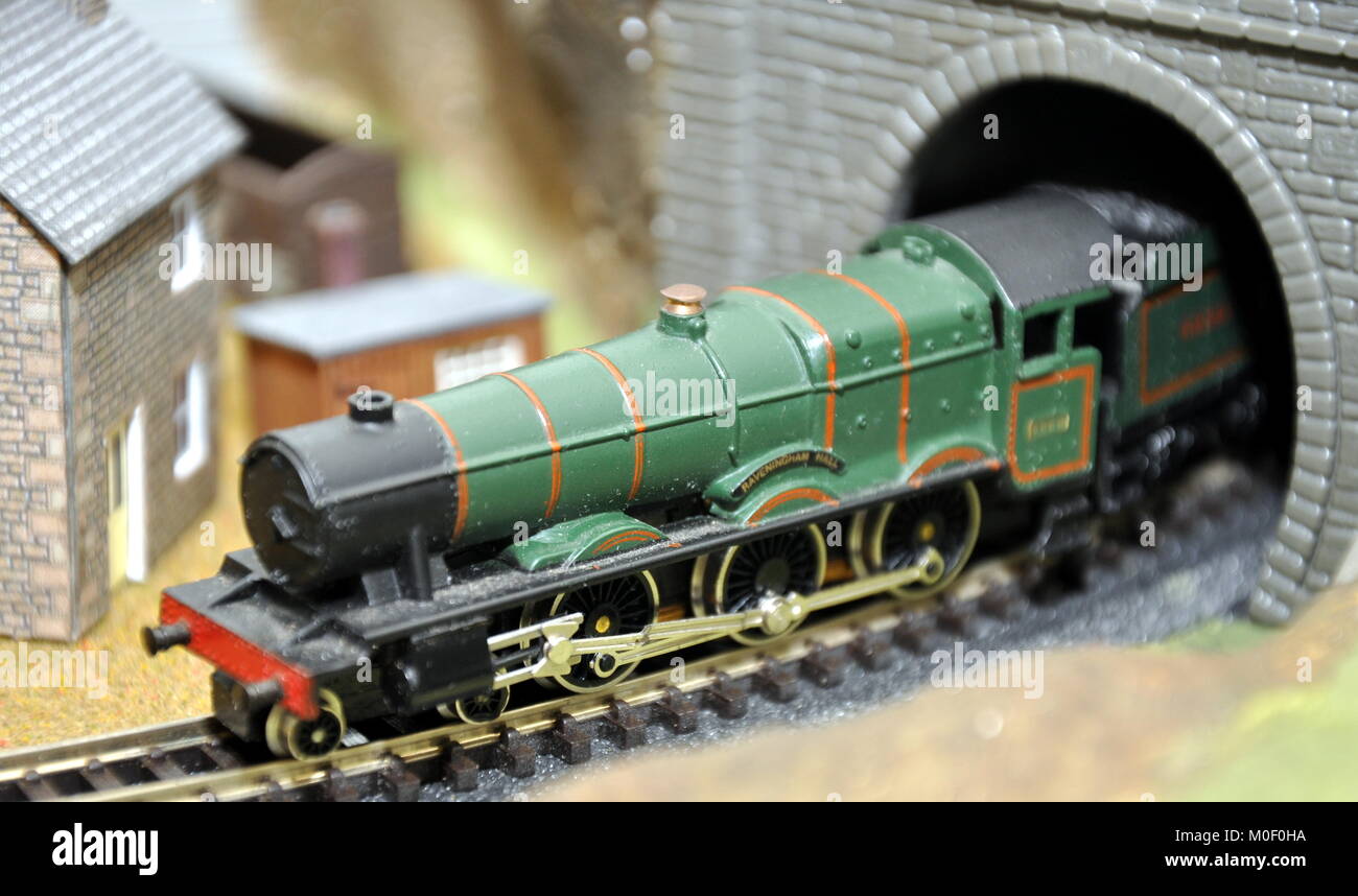 N Gauge Model Railway Engine Stock Photo