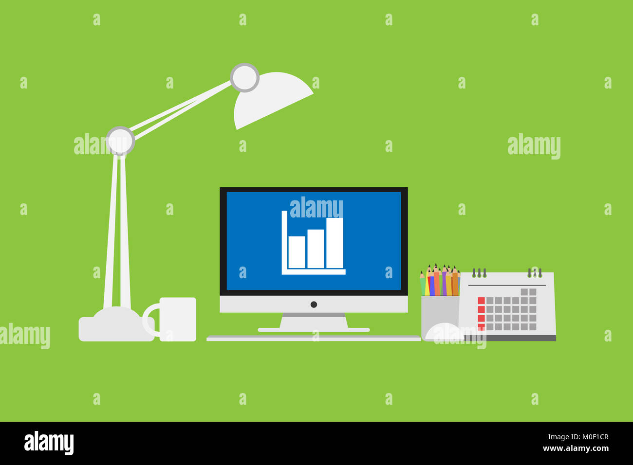 graph icon on Computer Monitor Vector monitor display Stock Photo - Alamy