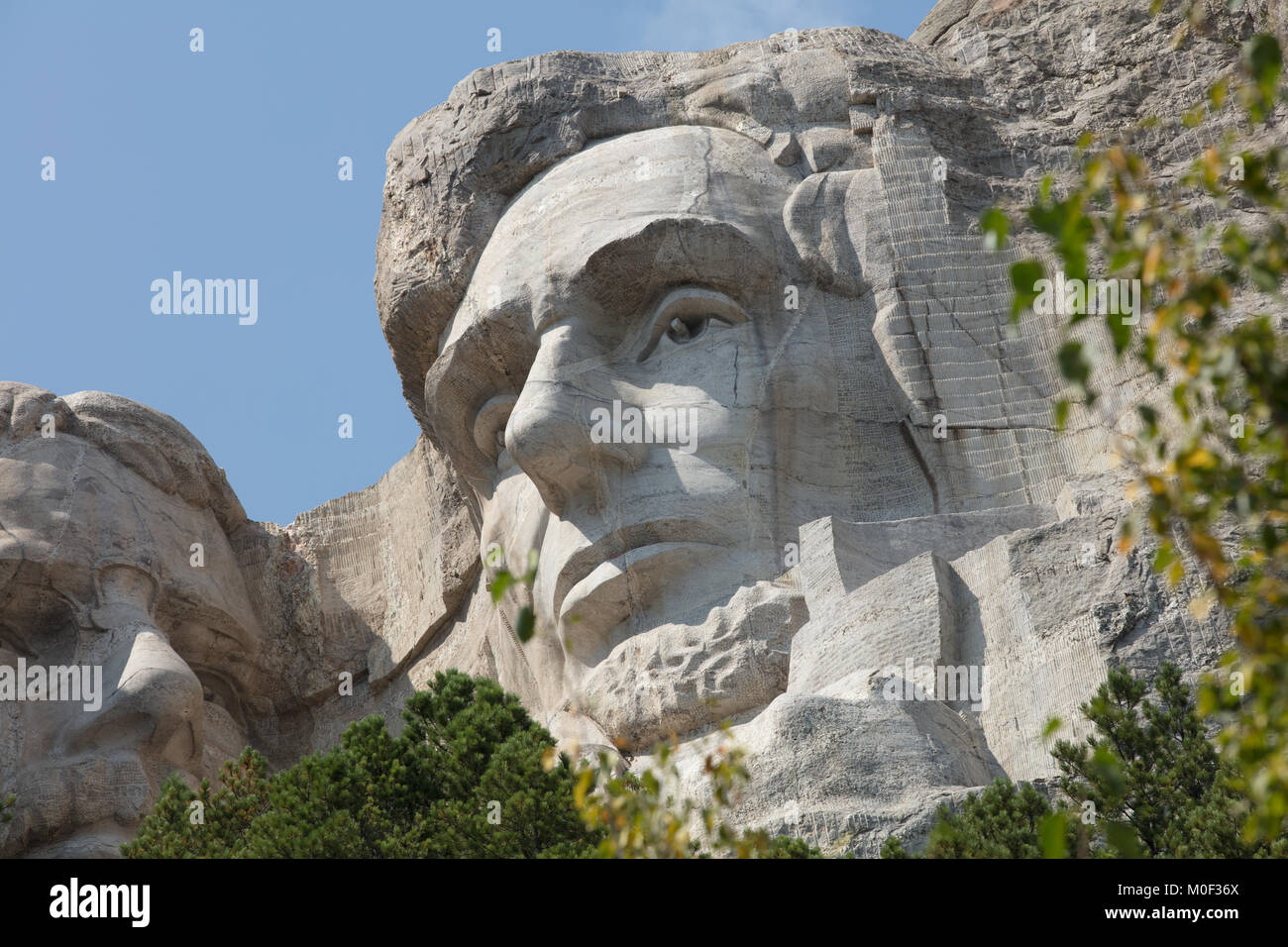 The Mount Rushmore National Memorial in Keystone South Dakota showing