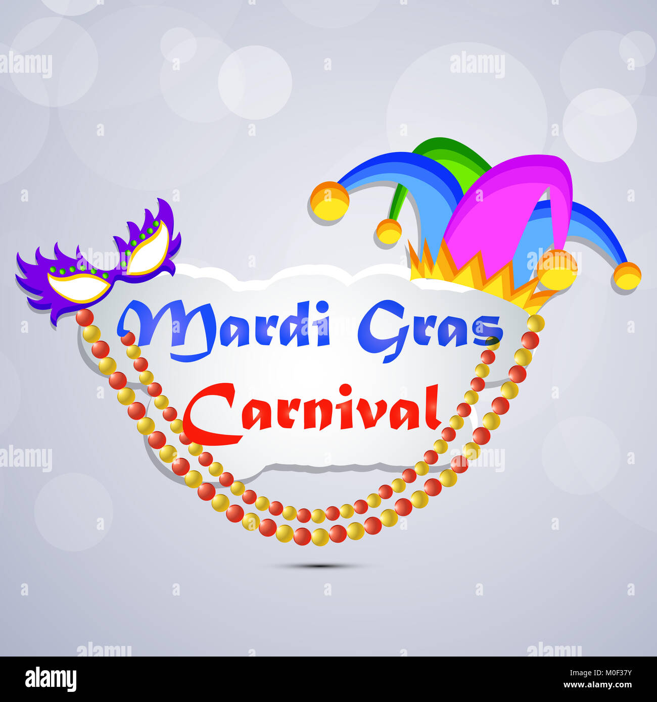 illustration of elements of Mardi Gras Carnival background Stock Photo ...