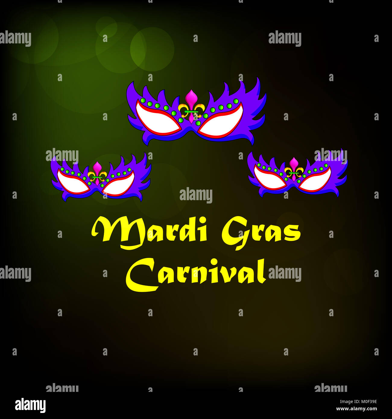 illustration of elements of Mardi Gras Carnival background Stock Photo ...