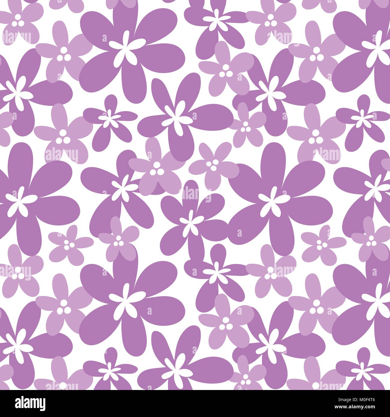 Pink Flowers Seamless Hand Drawn Background Pattern Stock Vector Image ...