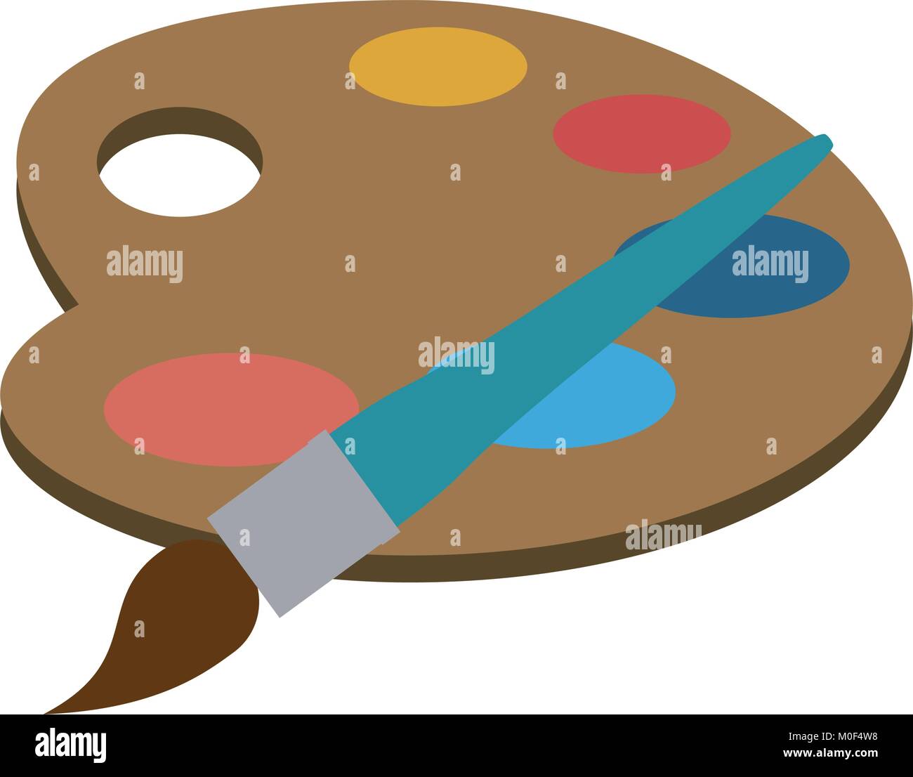 Paint palette and brush Stock Vector Image & Art Alamy