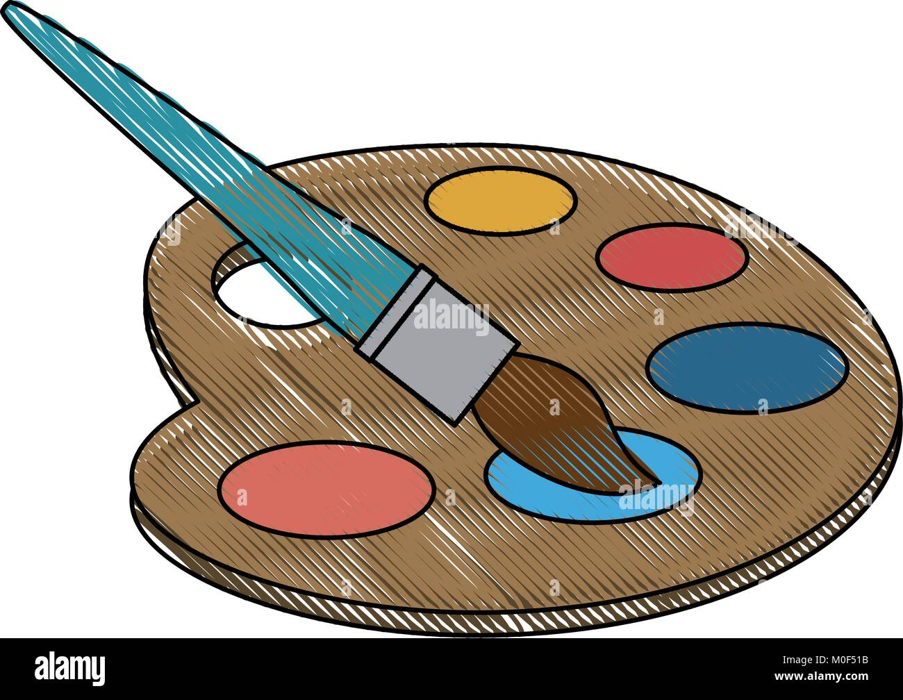 Paint palette and brush Stock Vector Image & Art Alamy