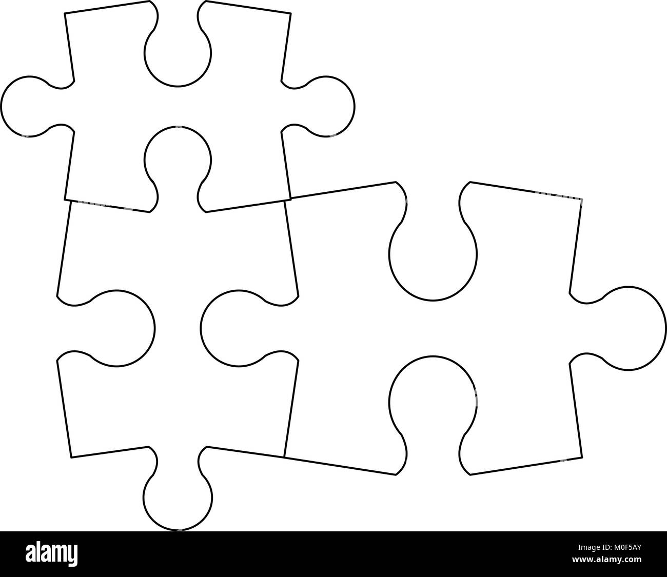 Blank Jigsaw Puzzle 9 pieces. Simple line art style for printing and web.  Stock vector illustration, Stock vector