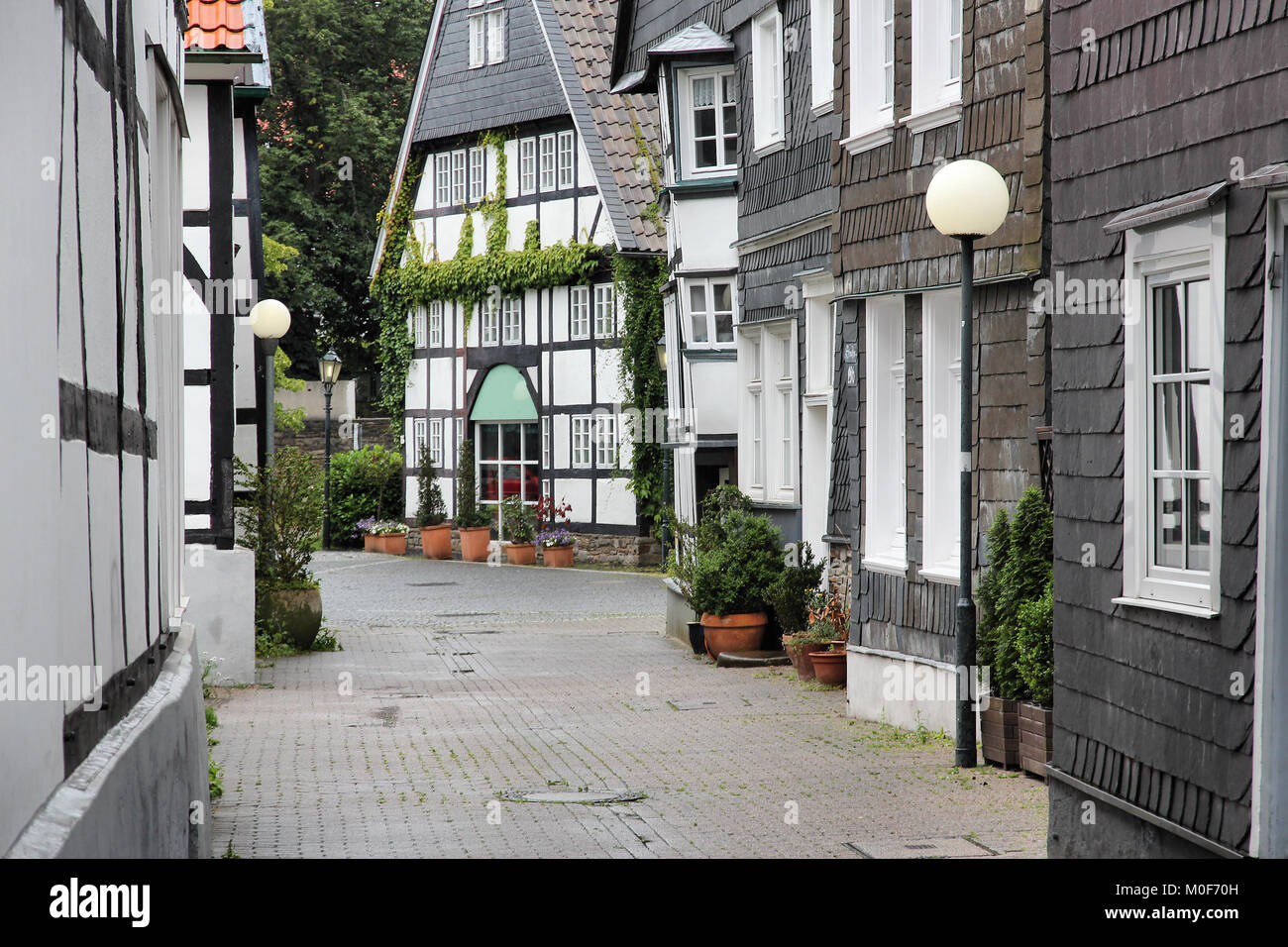 Hattingen - city in Ruhrgebiet (Ruhr Metropolitan Region) in Germany. Old town. Stock Photo