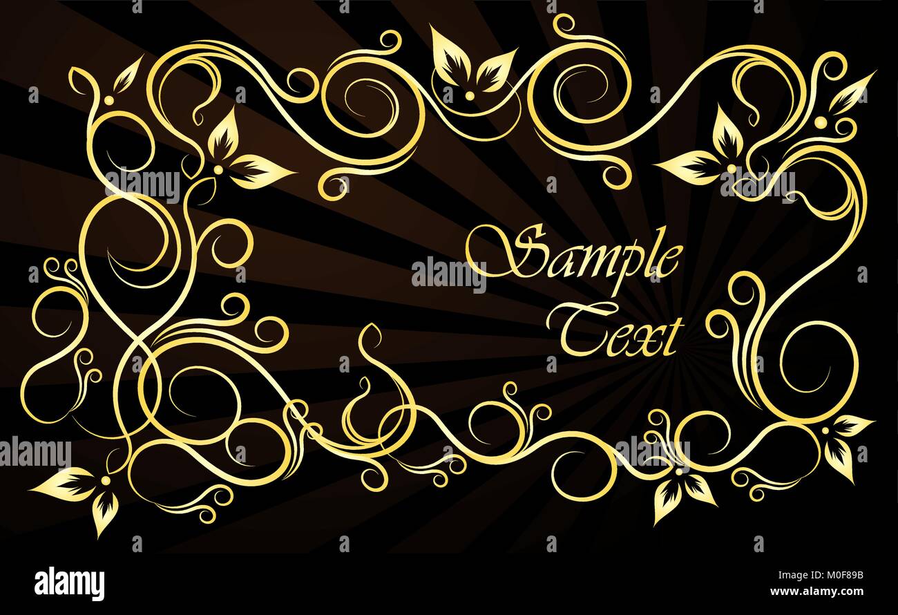 gold vintage frame on dark background Stock Vector Image & Art Alamy