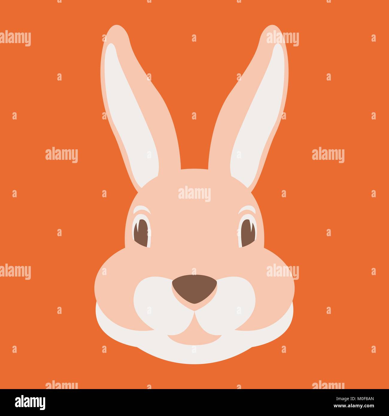 rabbit head cartoon vector illustration flat style front view Stock Vector Image & Art Alamy