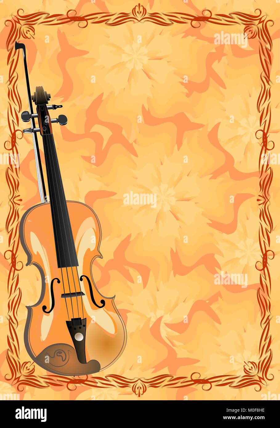 Viola On Floral Background Stock Vector Image And Art Alamy