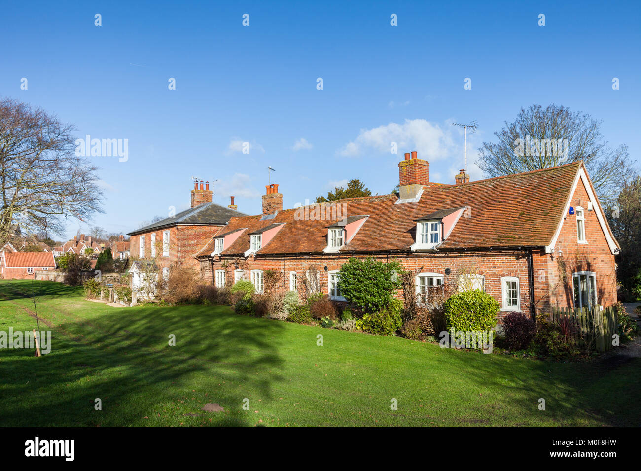 Old traditional brick houses, Orford, Suffolk, UK Stock Photo