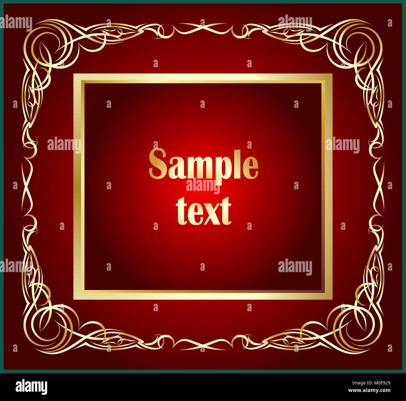 Abstract red background with floral frame Stock Vector Image & Art - Alamy