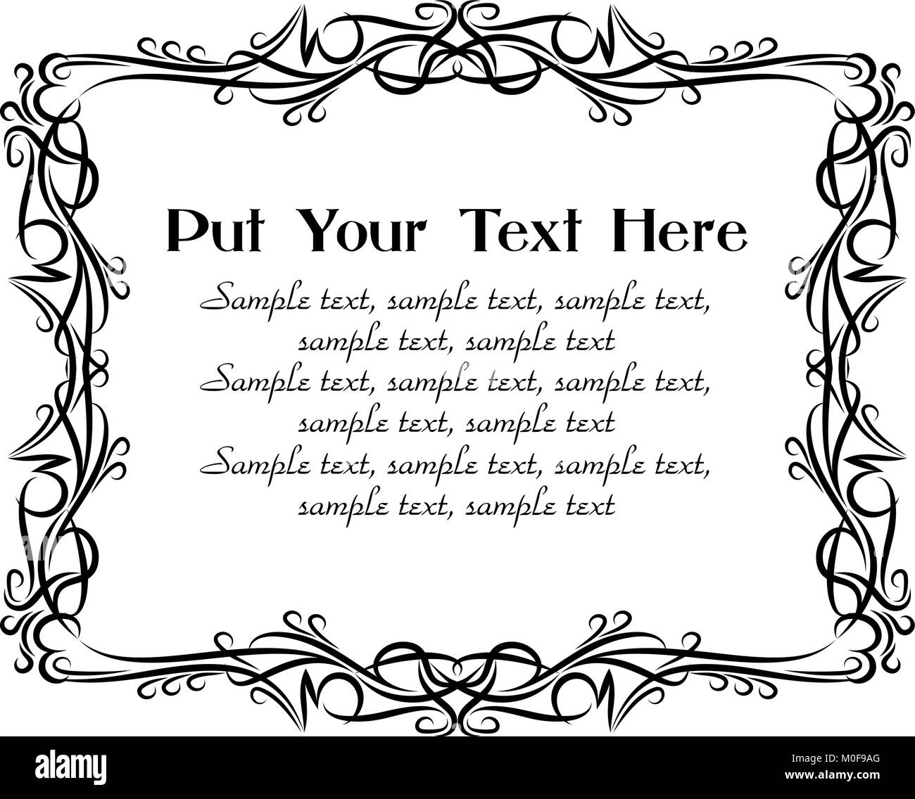Elegant vintage black vector frame for text Stock Vector Image & Art ...
