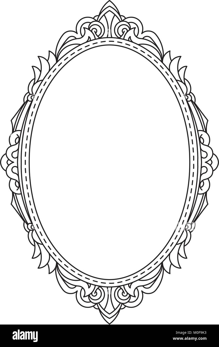 Antique, vintage, oval frame with blank space for text. May be used as  greeting card or invitation, vector illustration, template in retro style  Stock Vector Image & Art - Alamy